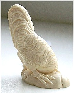 японская антикварная нецке  Петух, слоновая кость.
