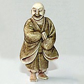 японская антикварная нецке Улыбающийся Монах, 1900-1920-е гг.