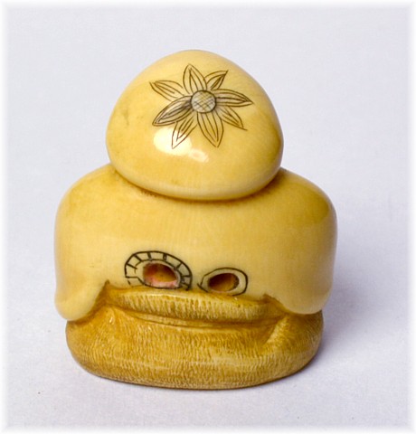 японская антикварная нецка из слоновой кости Дайкоку, один из Семи Богов Счастья, 1900-е гг.