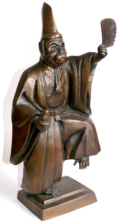 японский антиквариат бронзовая фигура Царя Обезьян