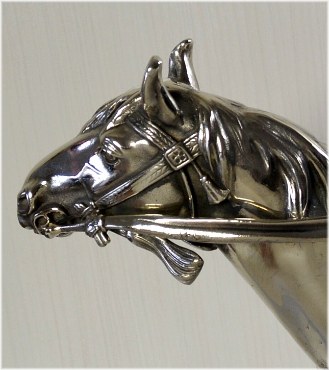 японская серебрянная скульптура Самурайская  Лошадь, 1900-е гг.