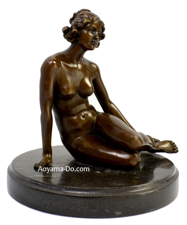 Сидящая Обнаженная, антикварная бронзовая статуэтка арт-деко