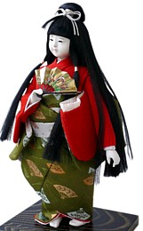 японская антикварная интерьерная кукла Девочка с веером, 1930-е гг.