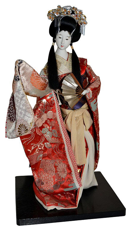 японская старинная кукла Принцесса с веером, 1920-е гг.