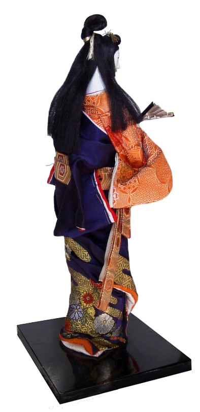 японская антикварная кукла Гейша с веером