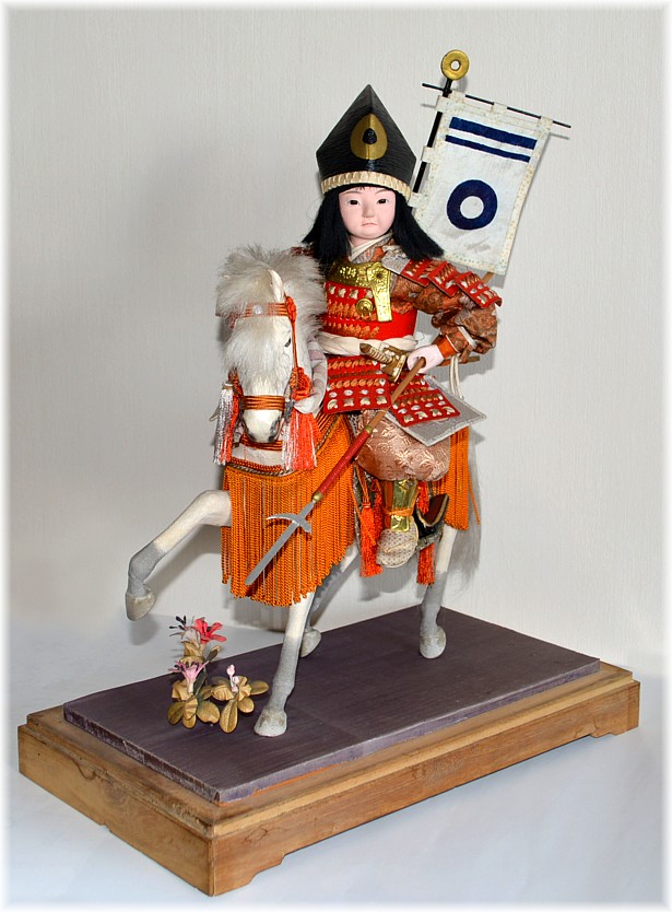  Самурай всадник, японская антикварная кукла