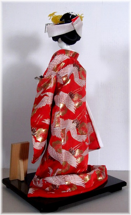 японская интерьерная кукла Невеста с красном кимоно, 1960-е гг