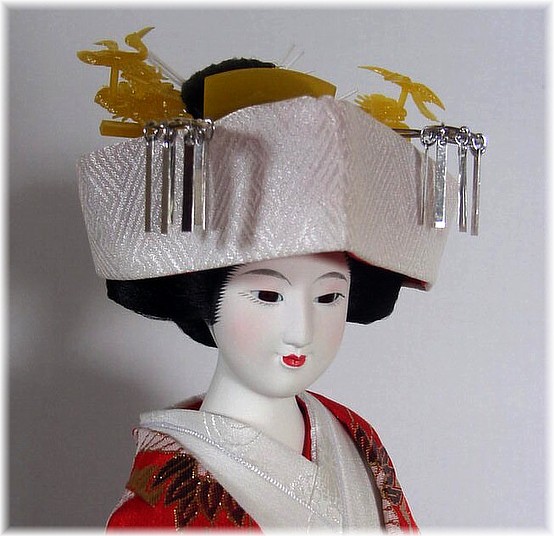 японская интерьерная кукла Невеста с красном кимоно, 1960-е гг.