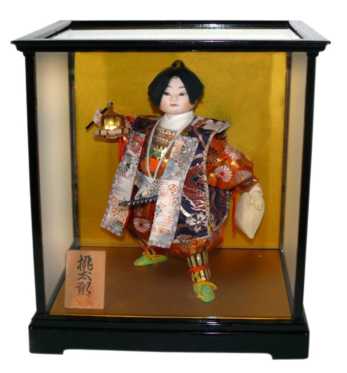 японская интерьерная стaринная кукла Юный Самурай