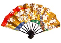 японский традицонный  веер с авторским рисунком