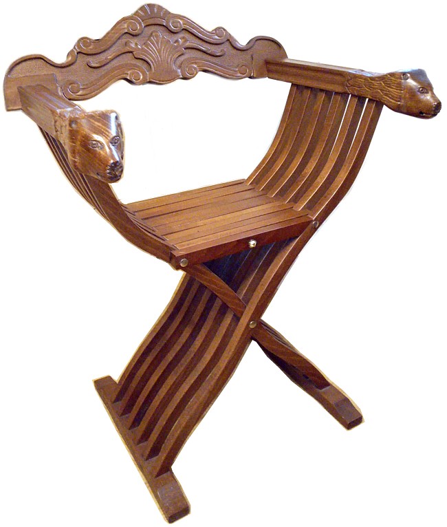  резное деревянное складное кресло