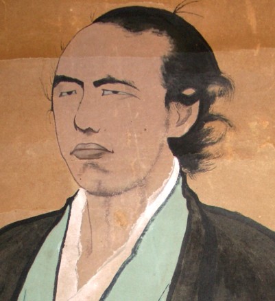 японский антикварный рисунок на свитке