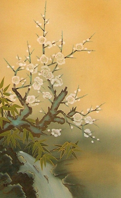 Цветушая сакура, японская картина, 1950-е гг.