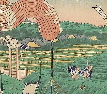 японская гравюра укиё-э Утагава Ёсимори, деталь