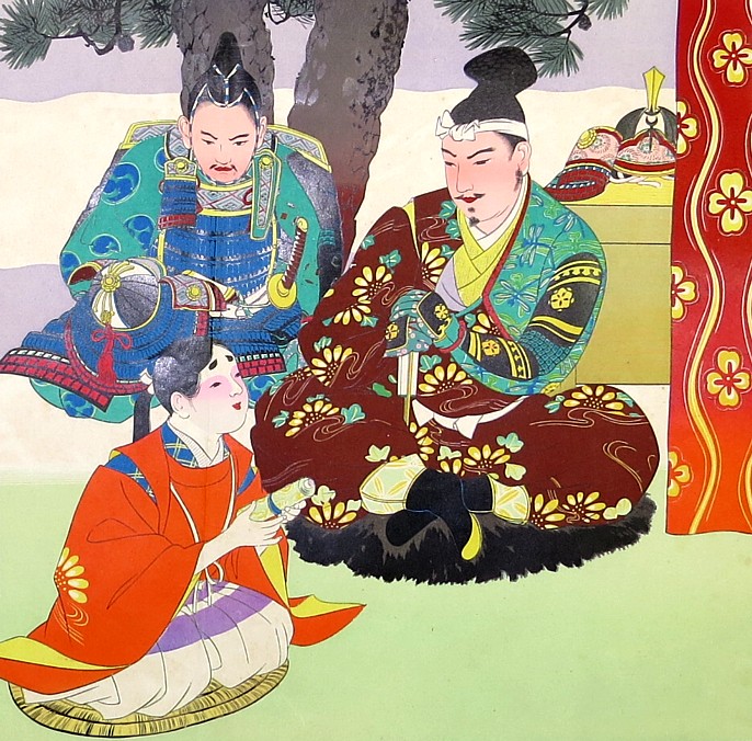 японская гравюра укие-э Кусуноки Масасчиге, 1930-е гг.