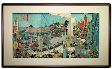 японская антикварная гравюра триприх