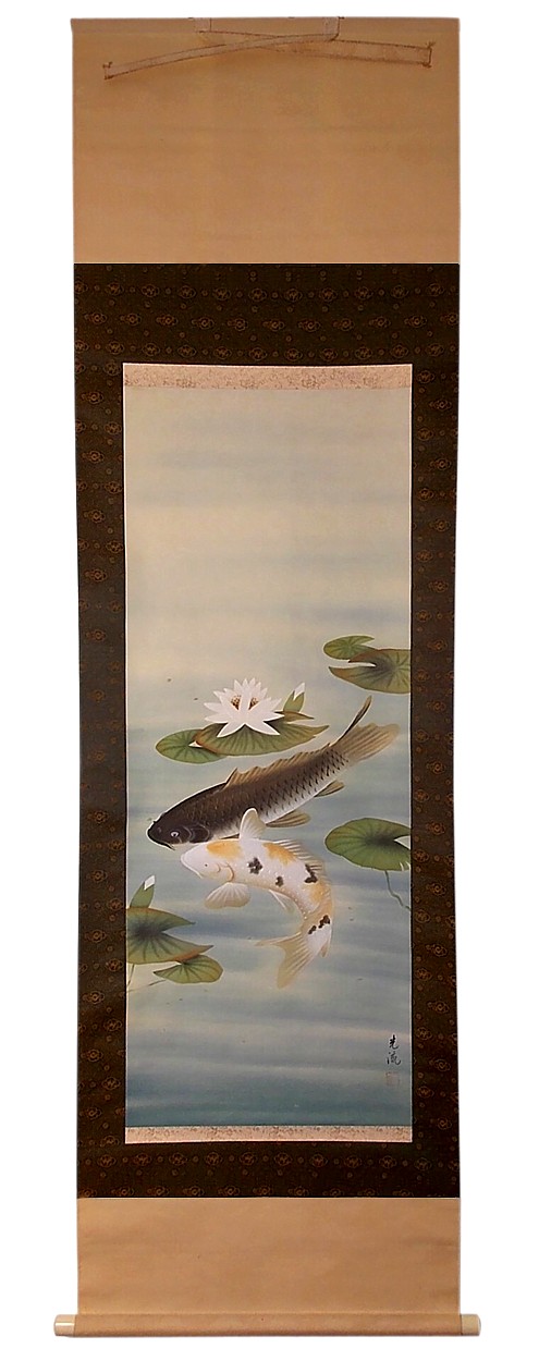 японский свиток Карпы в пруду, 1900-е гг.