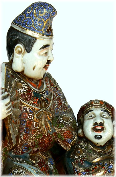 Дайкоку и Эбису, двое из Семи Богов Счастья, японская фарфоровая статуэтка, 1800-е гг.