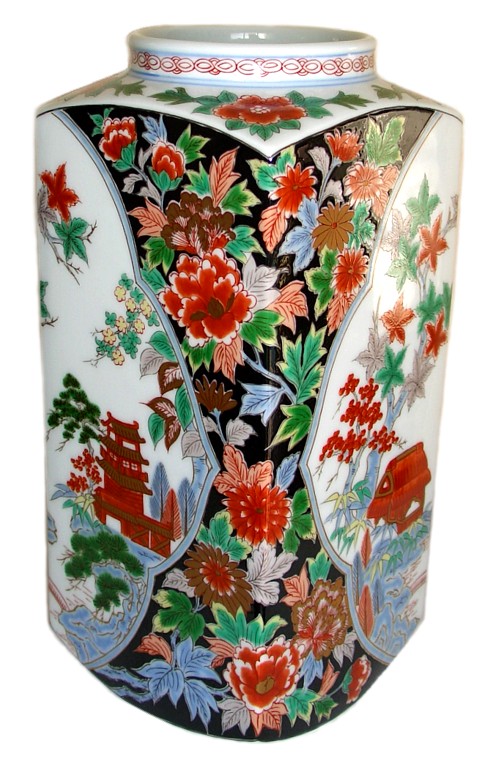японский антиквариат: фарфоровая ваза Арита. Интериа Японика, японский интернет-магазин