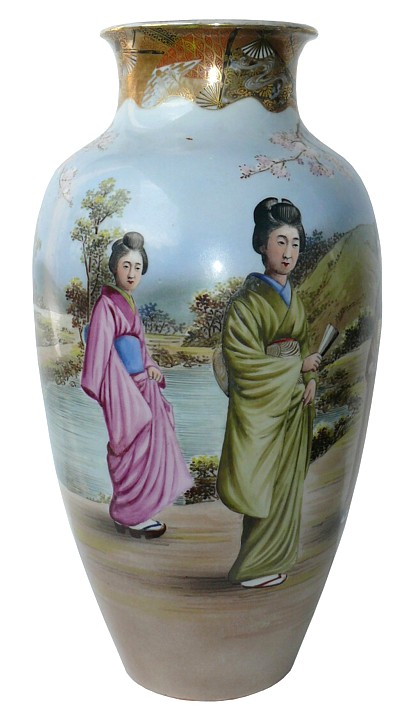 японская фарфоровая ваза с круговым рисунком, 1900-е гг.