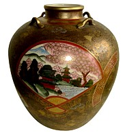 фарфоровая антиврная ваза, ручная роспись, Япония, 1890-е гг