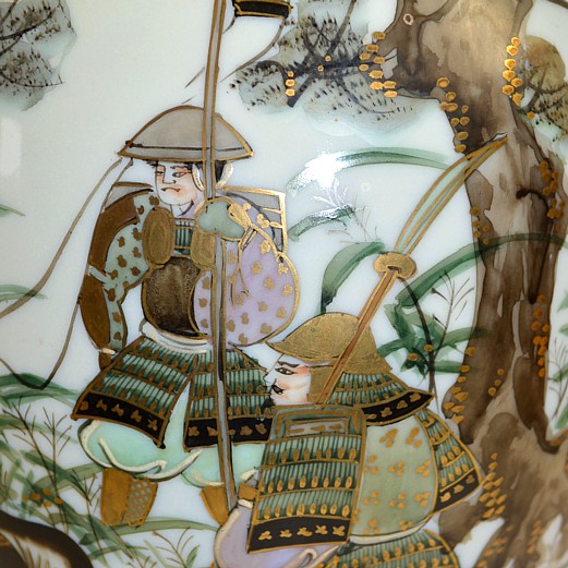 самураи, деталь рисунка на японской антикварной вазе