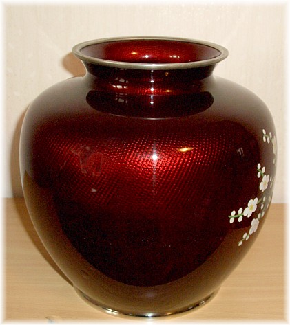 японская ваза клуазоне (перегородчатая эмаль)