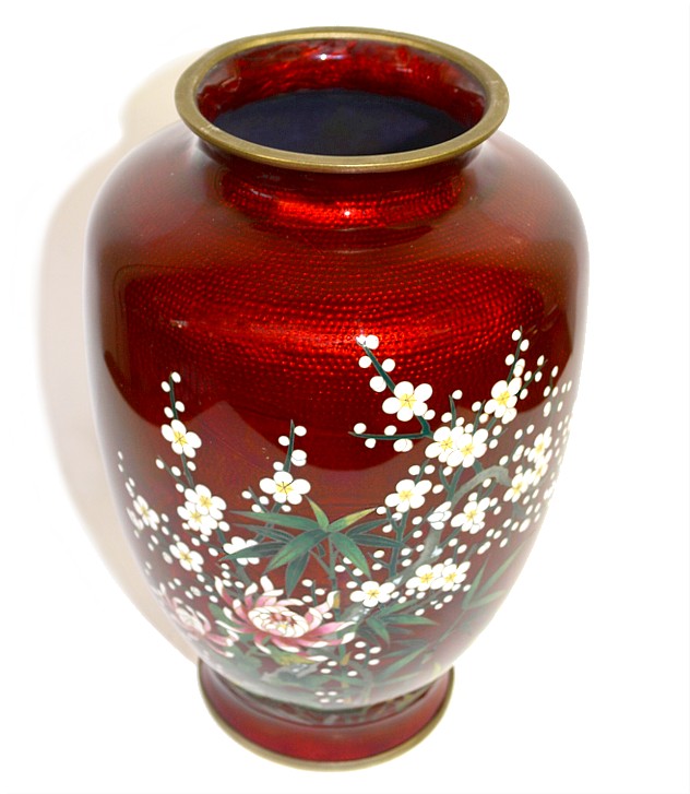 японская ваза клуазоне (перегородчатая эмаль), 1920-30-е гг.