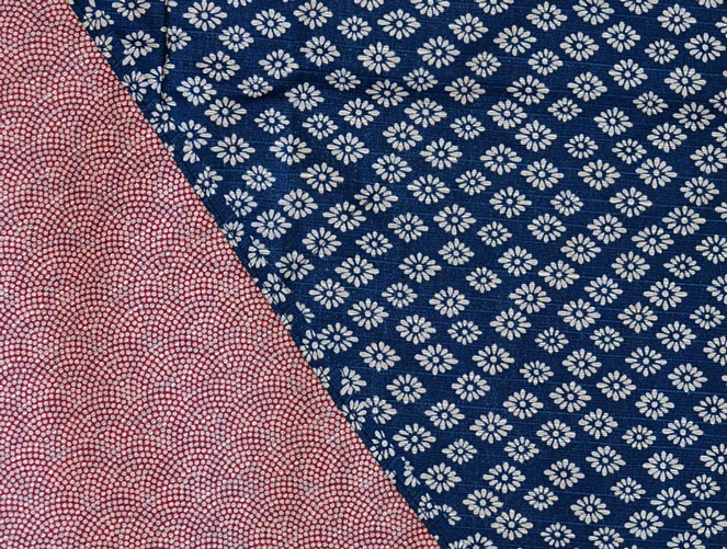 рисунок двусторонней ткани мужского кимоно Бэнкей