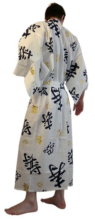 японская традиционная юката - халат кимоно из хлопка