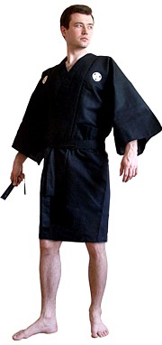 мужской короткий халат-кимоно, сделано в Японии