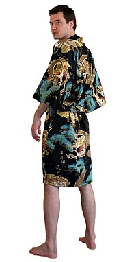 мужской короткий халат-кимоно ТЕН-РЮ, хлопок 100%