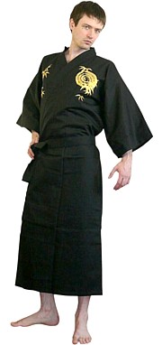 мужское японское кимоно с вышивкой, хлопок 100%, сделано в Японии