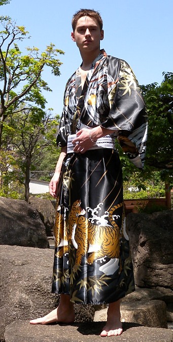 мужской халат- кимоно и пояс оби