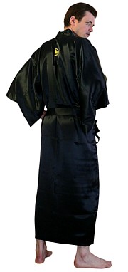 шелковый мужской халат-кимоно с вышивкой, сделано в Японии