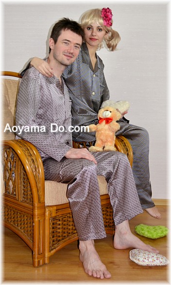 мужская пижама, шелк 100%, Япония
