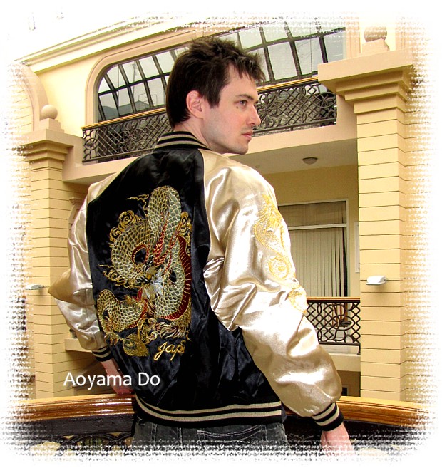 мужская куртка ветровка с вышивкой, сделано в Японии