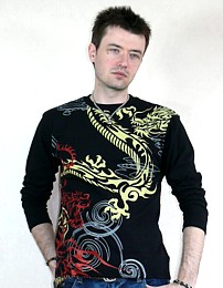 японская футболка с длинным рукавом Тигр и Дракон