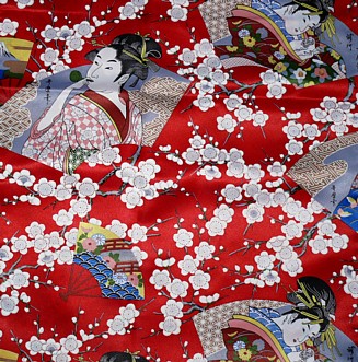 деталь рисунка ткани на японском кимоно