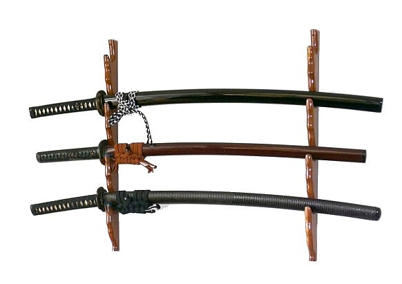 подставка дле коллекции японского самурайского оружия настенная