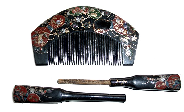 японский антикварный набор для украшения традиционной японской прически
