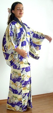 японское антикварное шелковое кимоно, 1920-е гг.