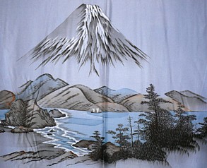 рисунок на спинке мужского шелкового кимоно