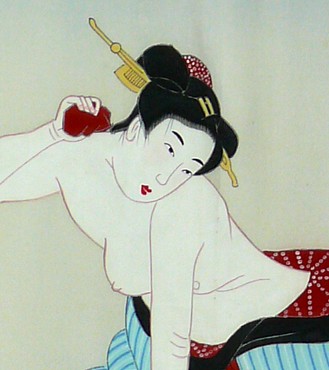 японский эротический рисунок на кимоно