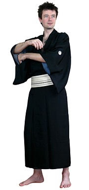 японское шелковое мужское кимоно, антик, 1930-е гг.