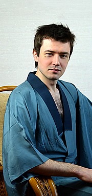 японское шелковое мужское кимоно, винтаж, 1950-е гг.