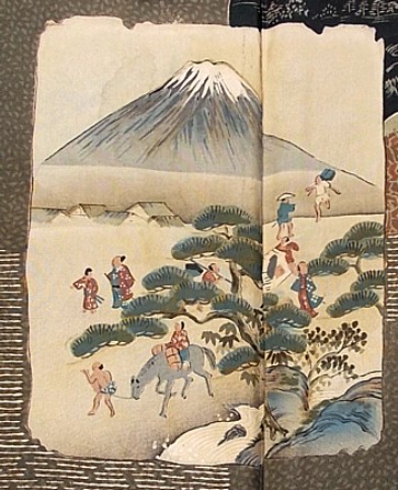 японский рисунок на подкладке японскоео шелкового хаори, 1920-е гг.