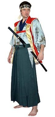 японские традиционные хакама из шелка, винтаж