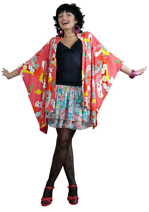 шелковое женское хаори, японская традиционная одежда