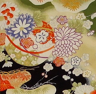 рисунок ткани японского шелкового хаори